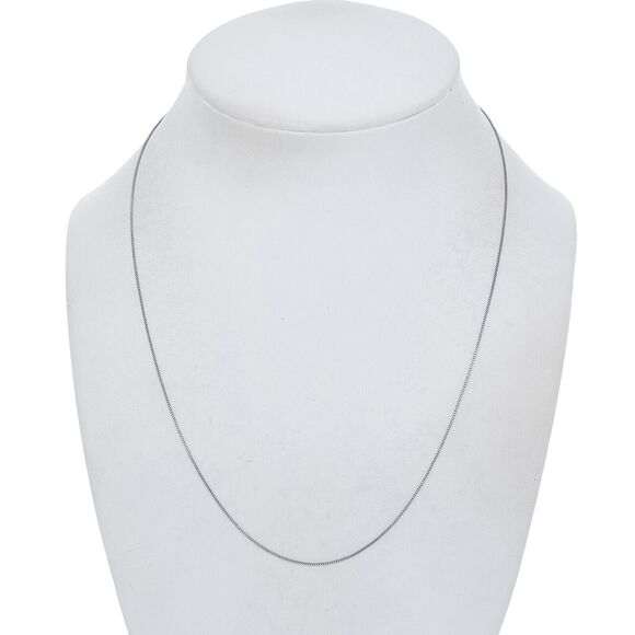 Vintage Italian Sterling Silver 925 0.6mm Box Chain Necklace 18" - Picture 1 of 3